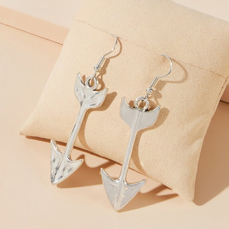 

Arrow Drop Earrings, Silver