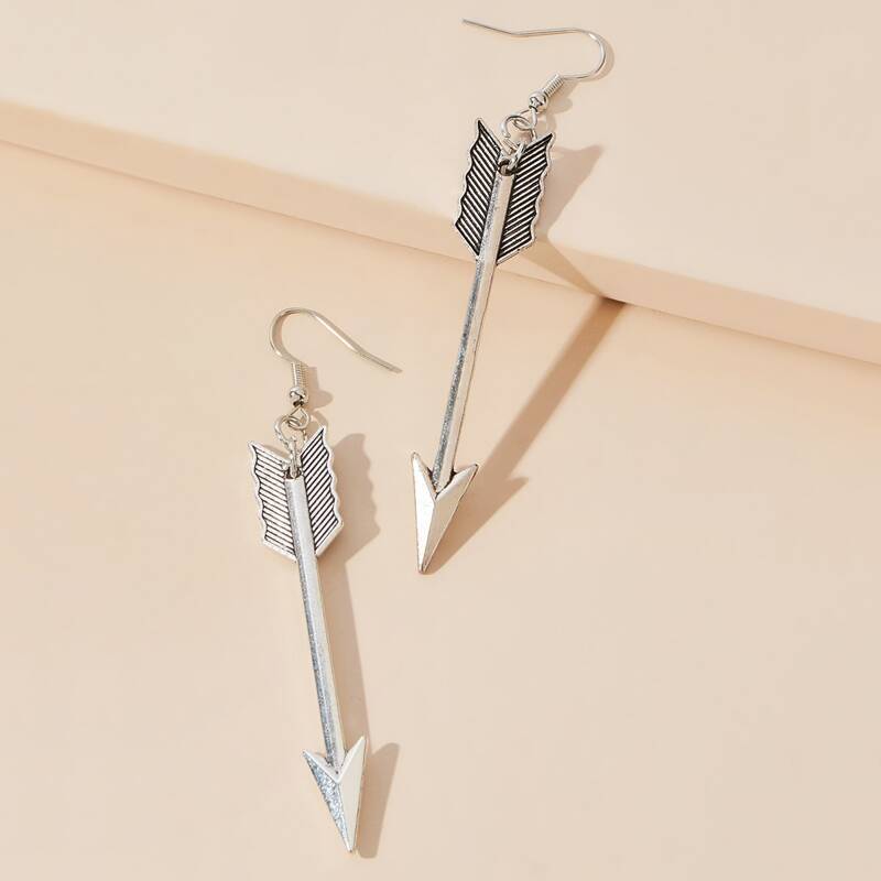 

Arrow Drop Earrings, Silver