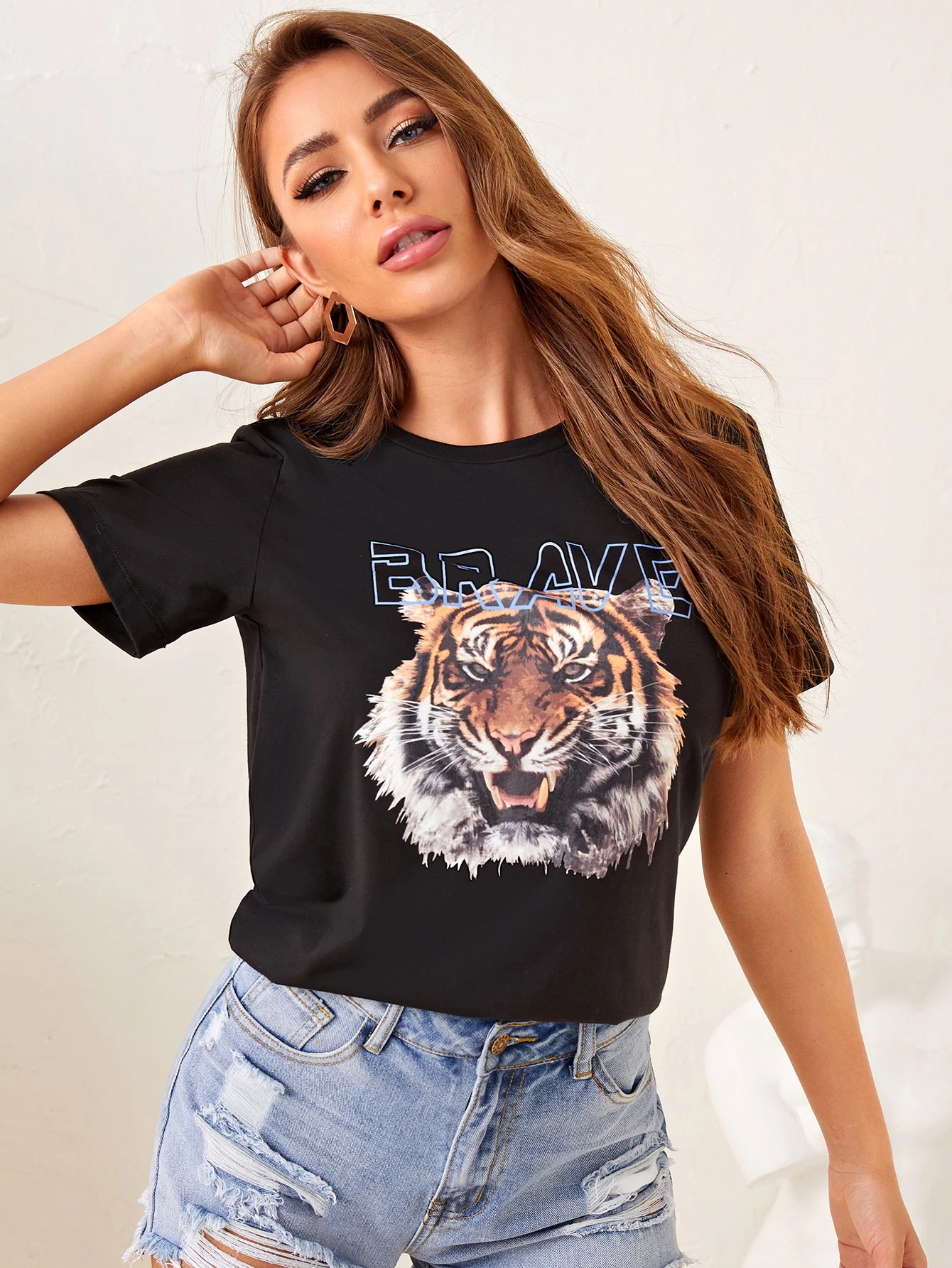 Shein tiger shirt Clearance