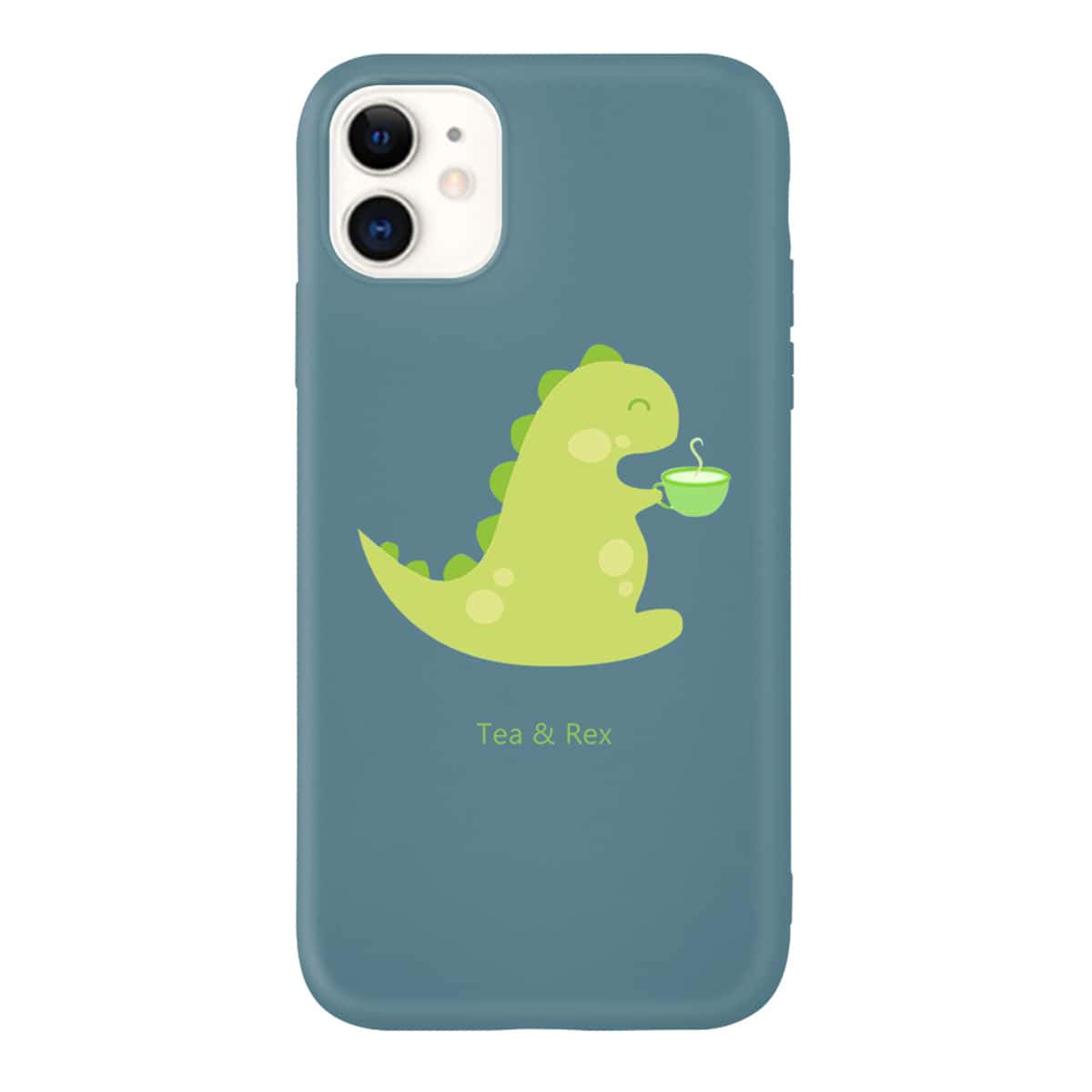 

1pc Cartoon Graphic iPhone Case, Dusty blue
