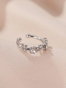 1 khuyên tai chạm khắc rhinestone - Bạc - Xem 1