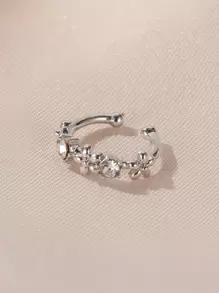 1 khuyên tai chạm khắc rhinestone - Bạc - Xem 2