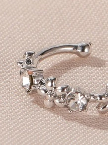 1 khuyên tai chạm khắc rhinestone - Bạc - Xem 3