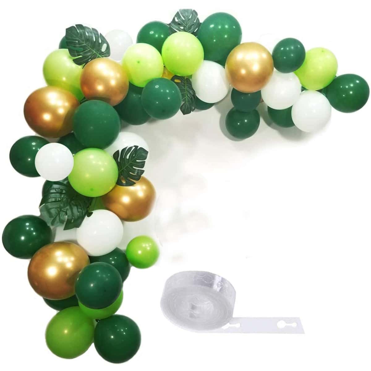 

40pcs Balloon & 5pcs Artificial Leaf & 1pc Strap, Multicolor