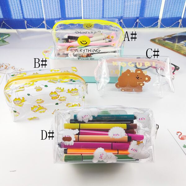 

1pc Cartoon Graphic Pencil Bag, Multicolor