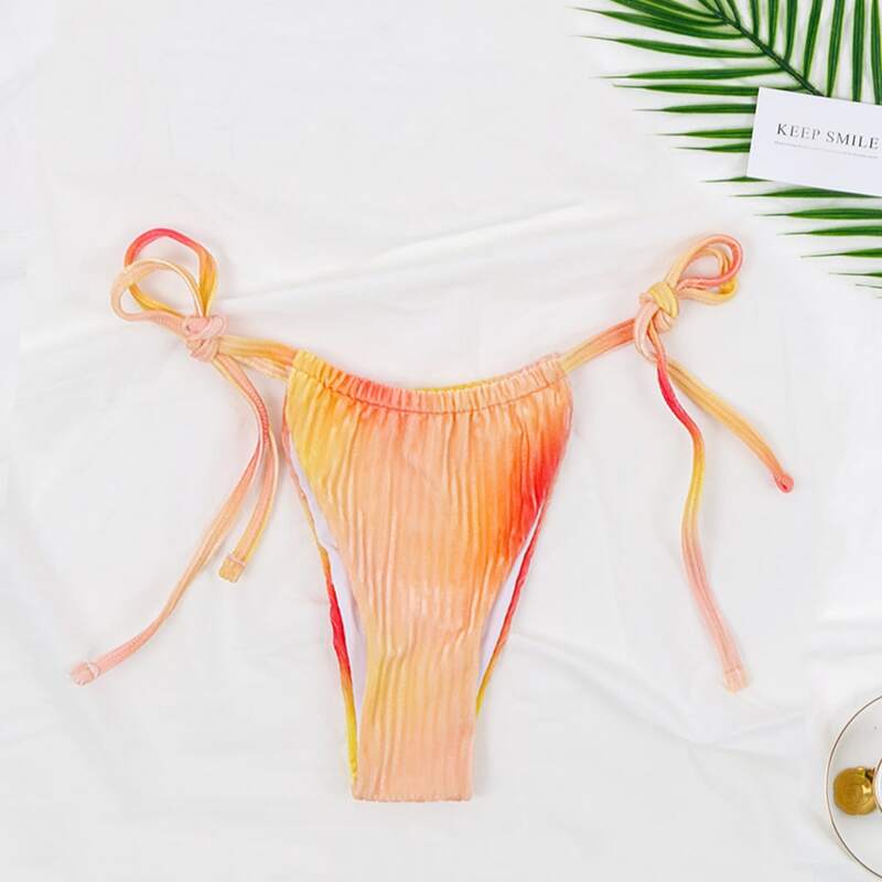 

Tie Dye Velvet Tie Side Bikini Panty, Orange