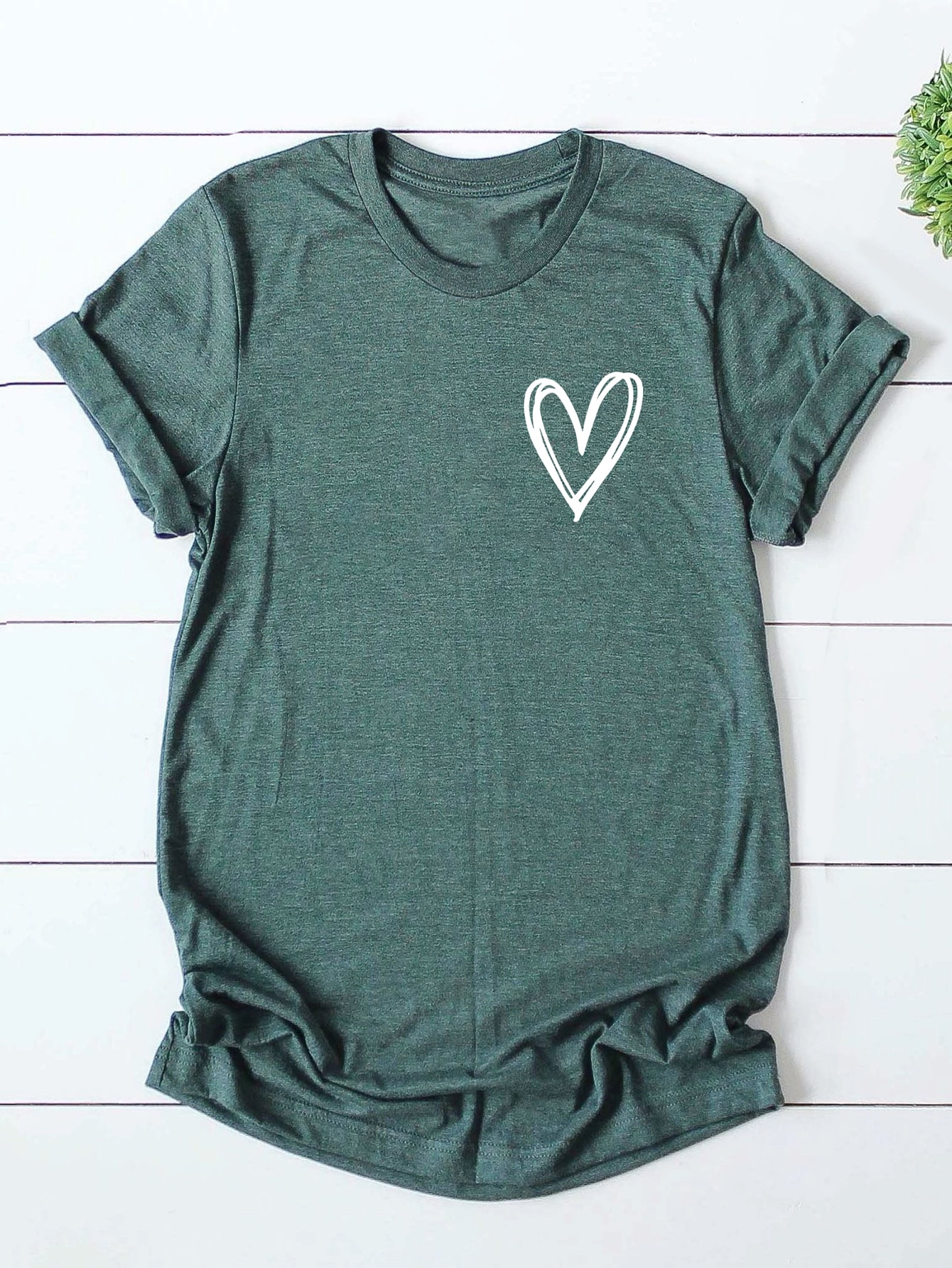 Plus Heart Print Short Sleeve Tee thumbnail