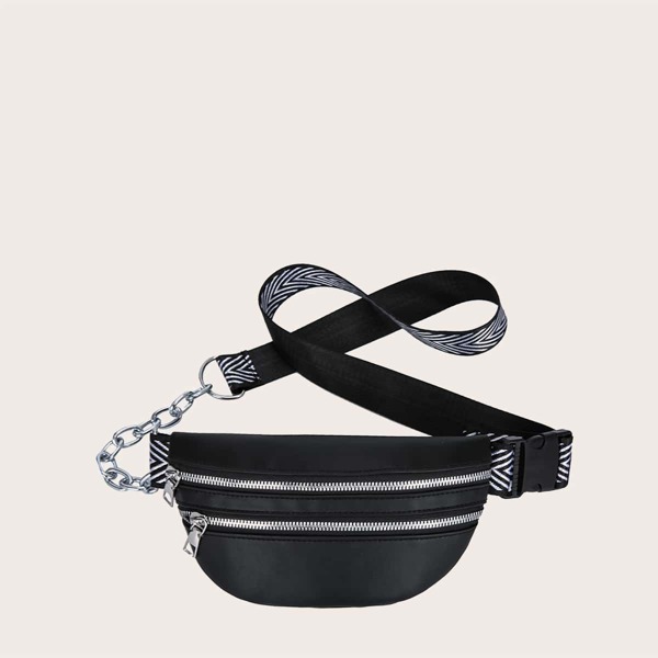 

Girls Double Zip Fanny Pack, Black