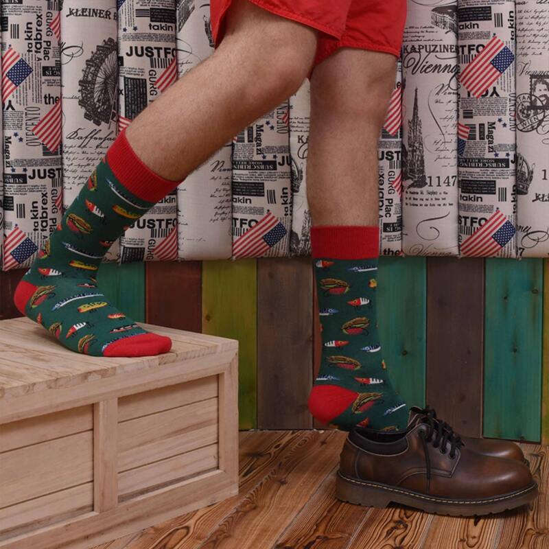 

Guys Fish Pattern Socks, Multicolor