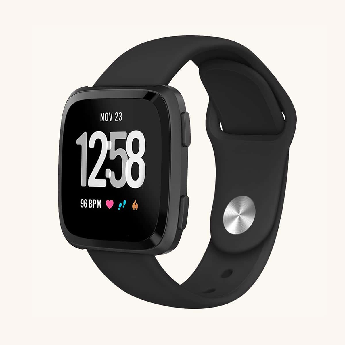 

1pc Silicone Sports Apple Watch Band, Black