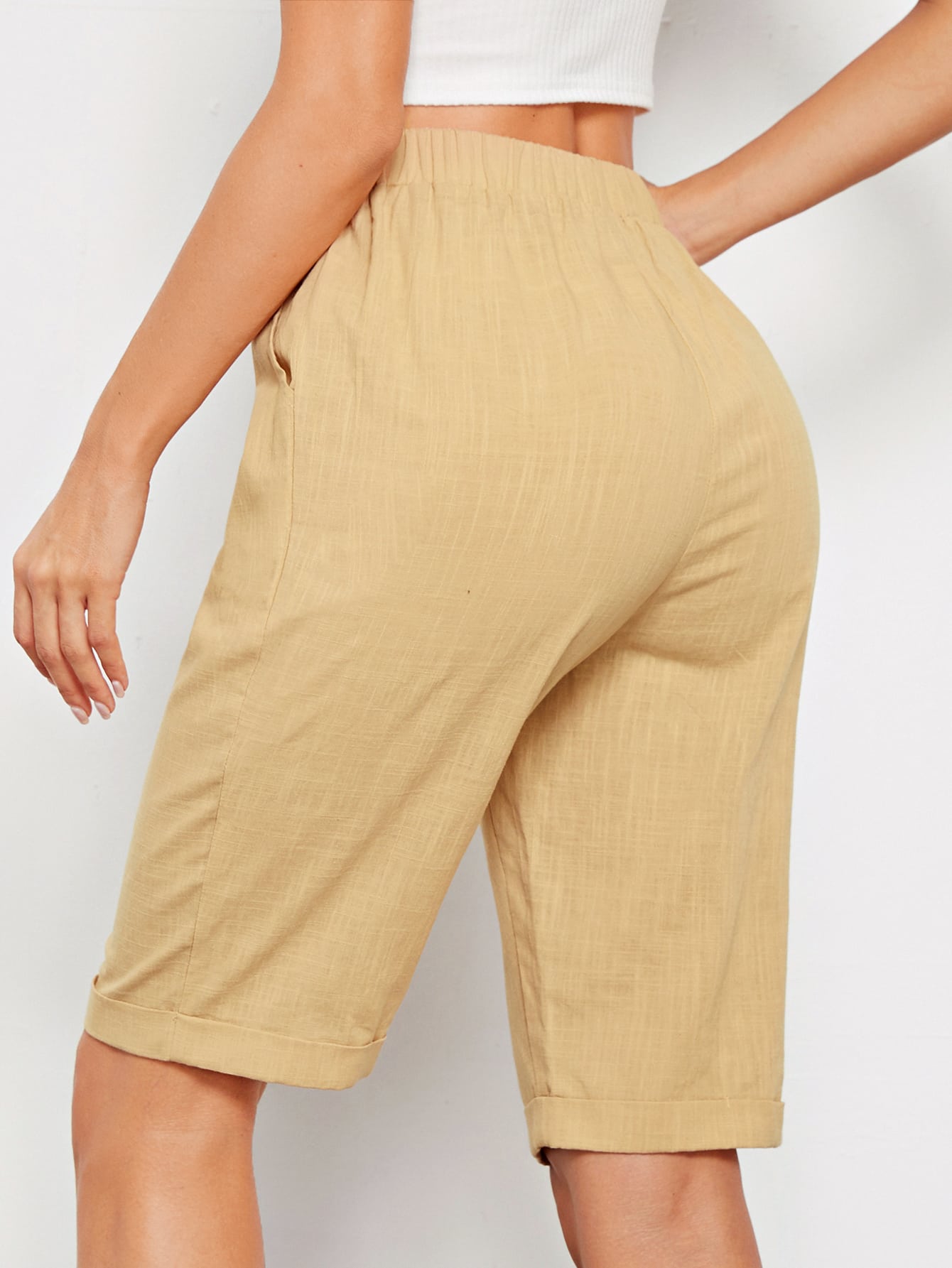 SHEIN Shorts bermuda arrotolata con tasca | SHEIN ITALIA