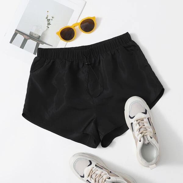 

Drawstring Waist Wind Shorts, Black