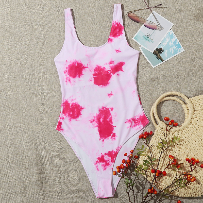 

Tie Dye One Piece Swimsuit, Pastel baby pink