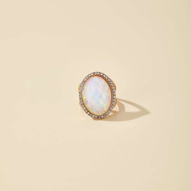 

Rhinestone Decor Ring, Gold