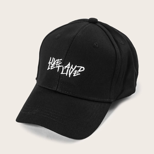 

Men Letter Embroidered Baseball Cap, Black