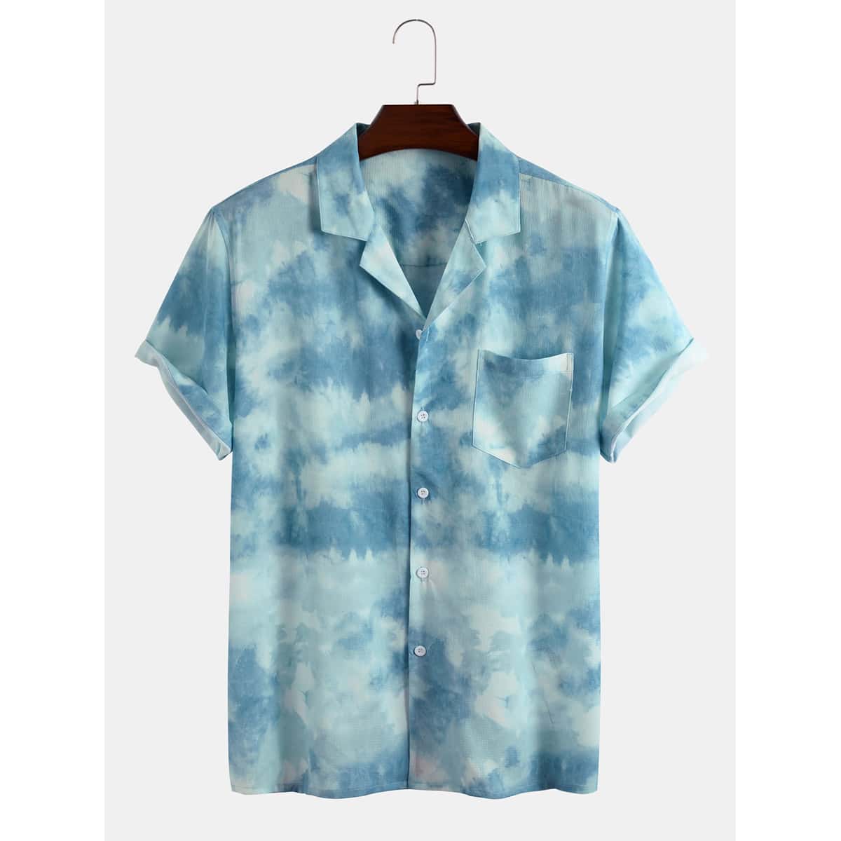 

Guys Pocket Front Tie Dye Shirt, Blue