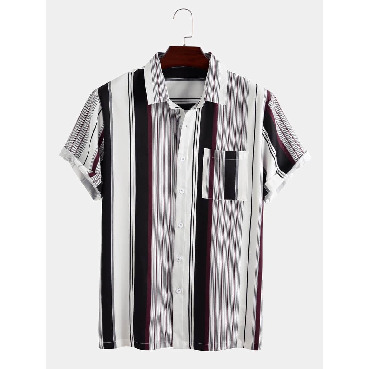 

Guys Pocket Front Striped Shirt, Multicolor