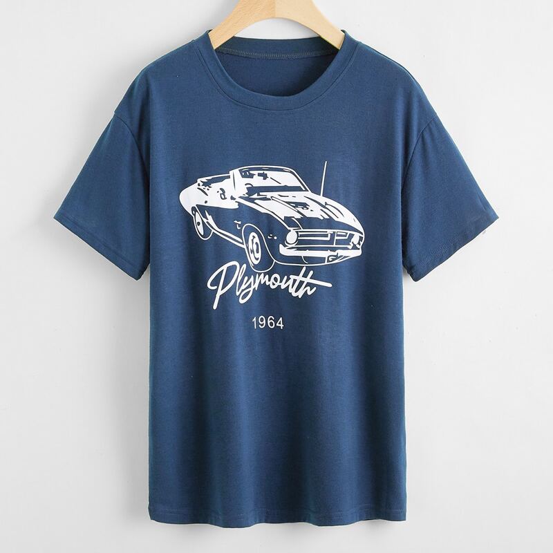 

Car Graphic Tee, Navy blue