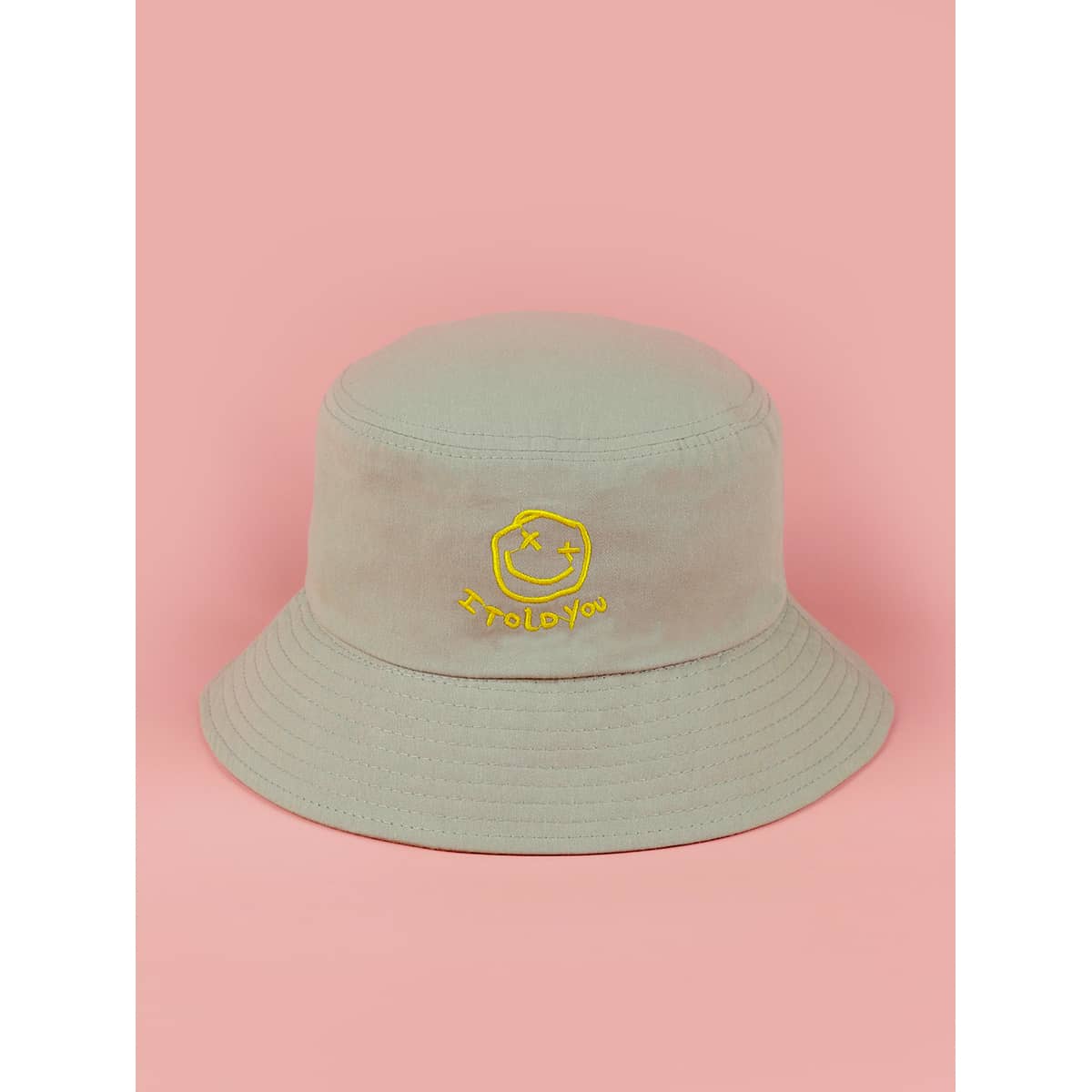 

Smile Face Bucket Hat, Pastel mint green