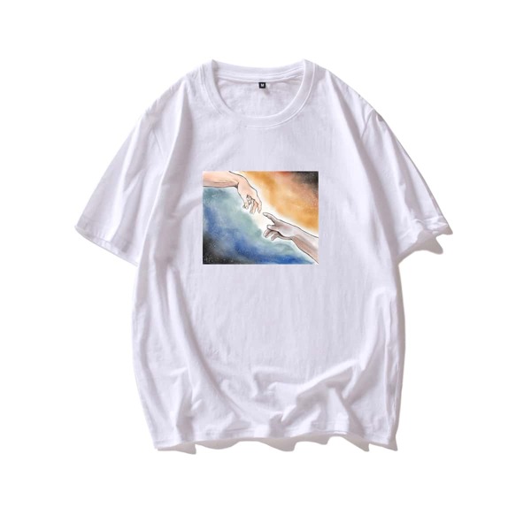 

Men Figure And Galaxy Print Tee, White