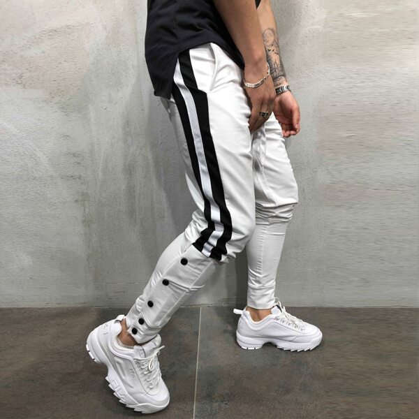 

Men Tape Side Drawstring Sweatpants, White
