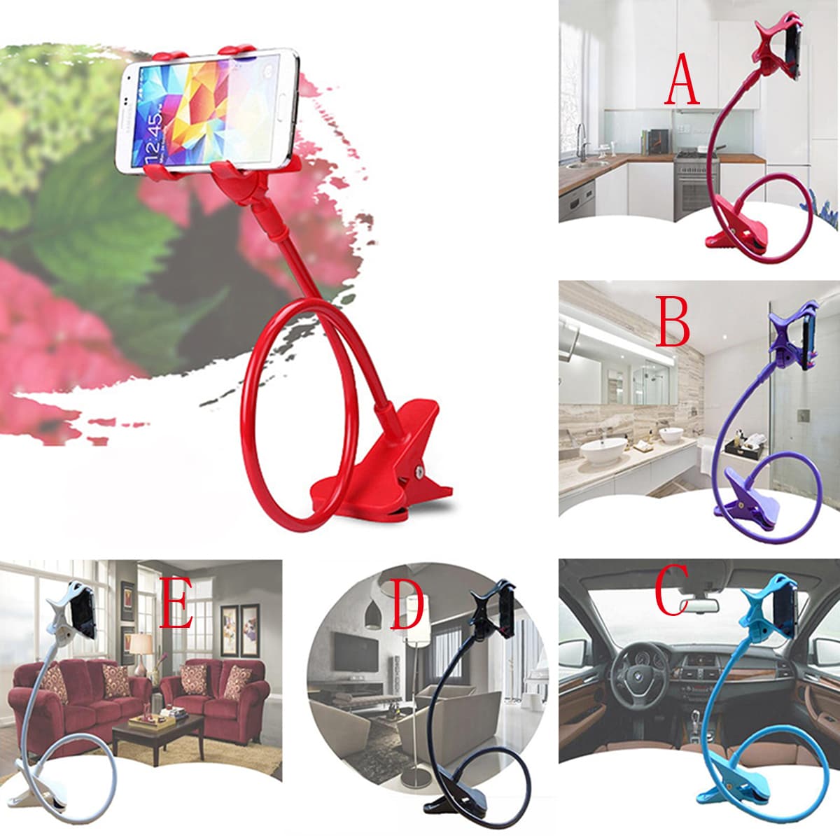 

1pc Flexible Phone Holder, Multicolor