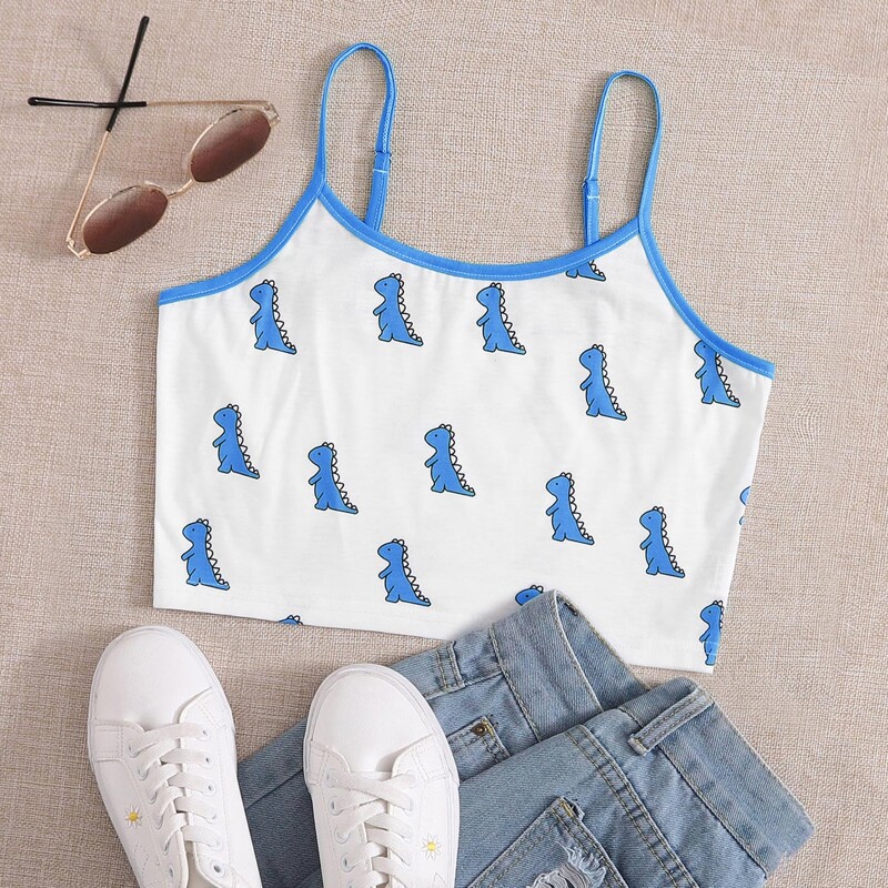 

Dinosaur Print Cami, White