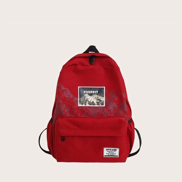 

Mountain Graphic Large Capacity Backpack, Red