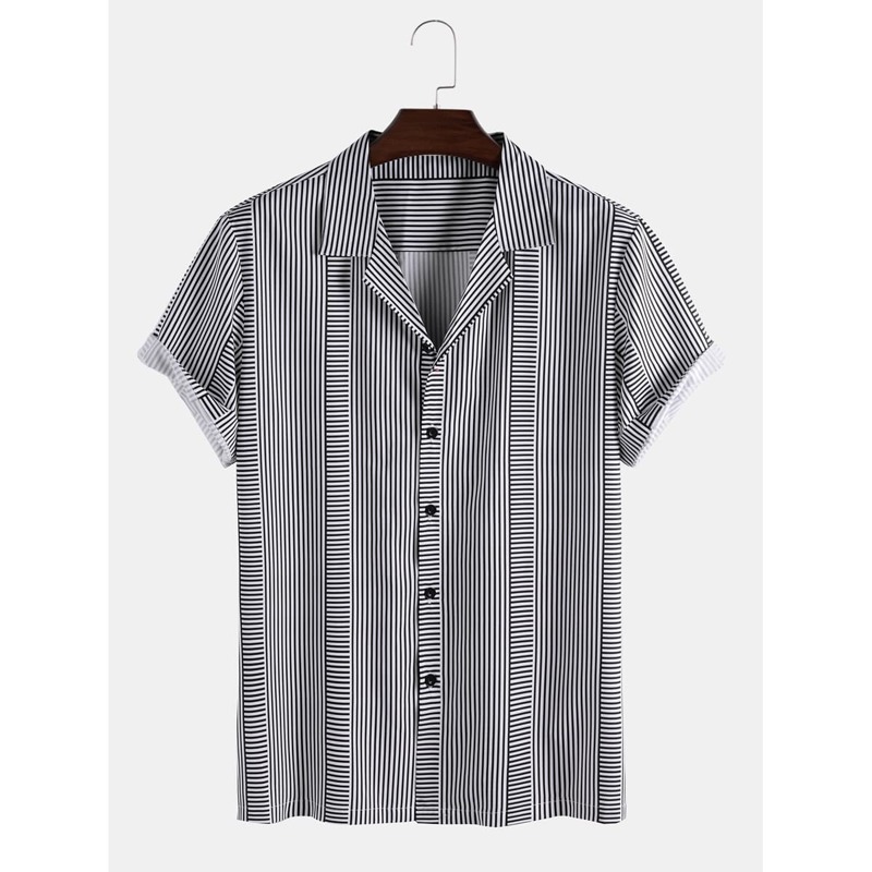 

Guys Striped Shirt, Black and white