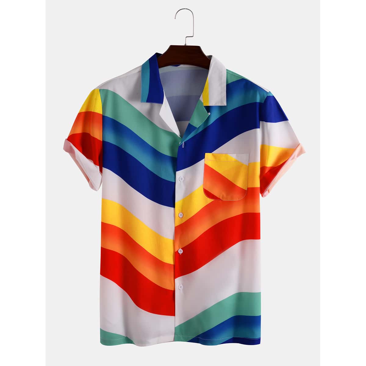 

Guys Colorful Striped Pocket Shirt, Multicolor