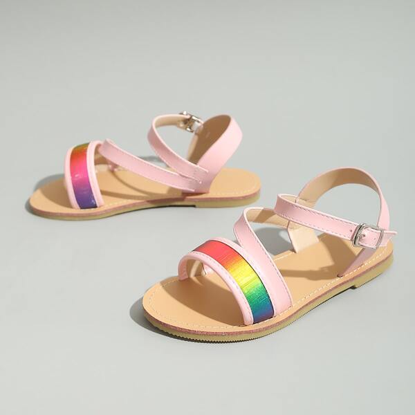 

Toddler Girls Colorblock Ankle Strap Sandals, Pink