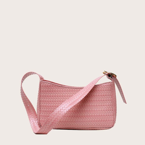 

Textured Minimalist Baguette Bag, Pink