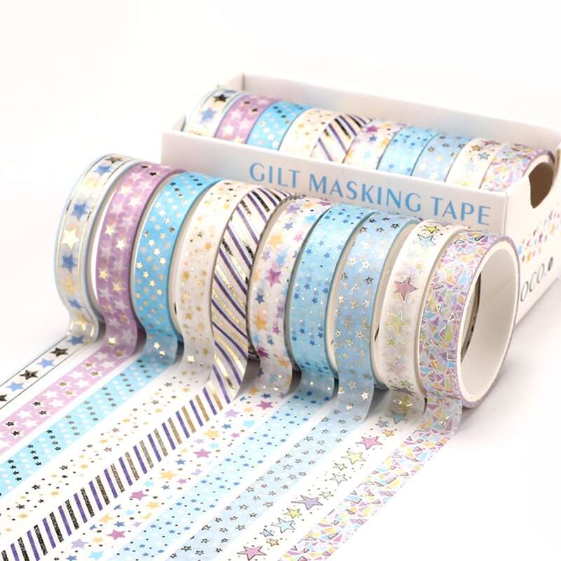 

10rolls Hot Stamping Star Print Tape, Multicolor