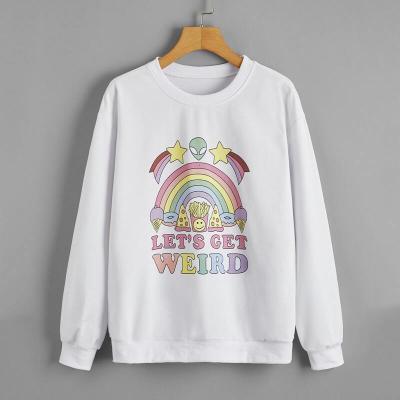 

Slogan Graphic Sweatshirt, White