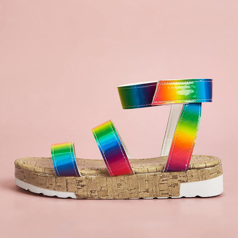 

Ombre Ankle Strap Sandals, Multicolor