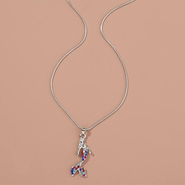 

Mermaid Charm Necklace, Silver