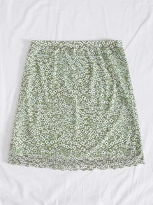 Soleia Lettuce Trim Ditsy Floral Mesh Skirt
