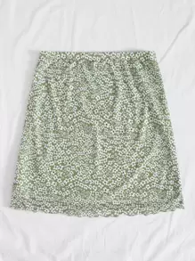 Soleia Lettuce Trim Ditsy Floral Mesh Skirt