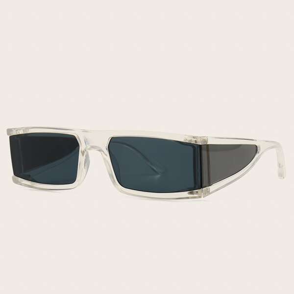

Clear Square Frame Sunglasses, Black