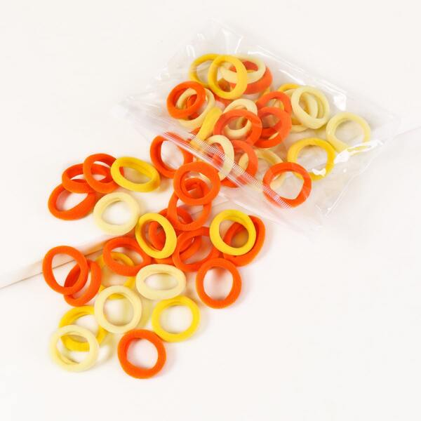 

50pcs Toddler Girls Colorful Elastic Hair Tie, Multicolor