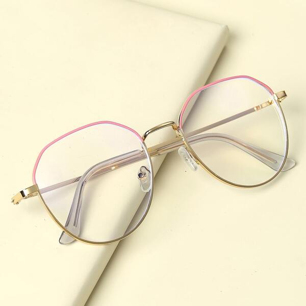 

Toddler Kids Metal Frame Glasses, Pink