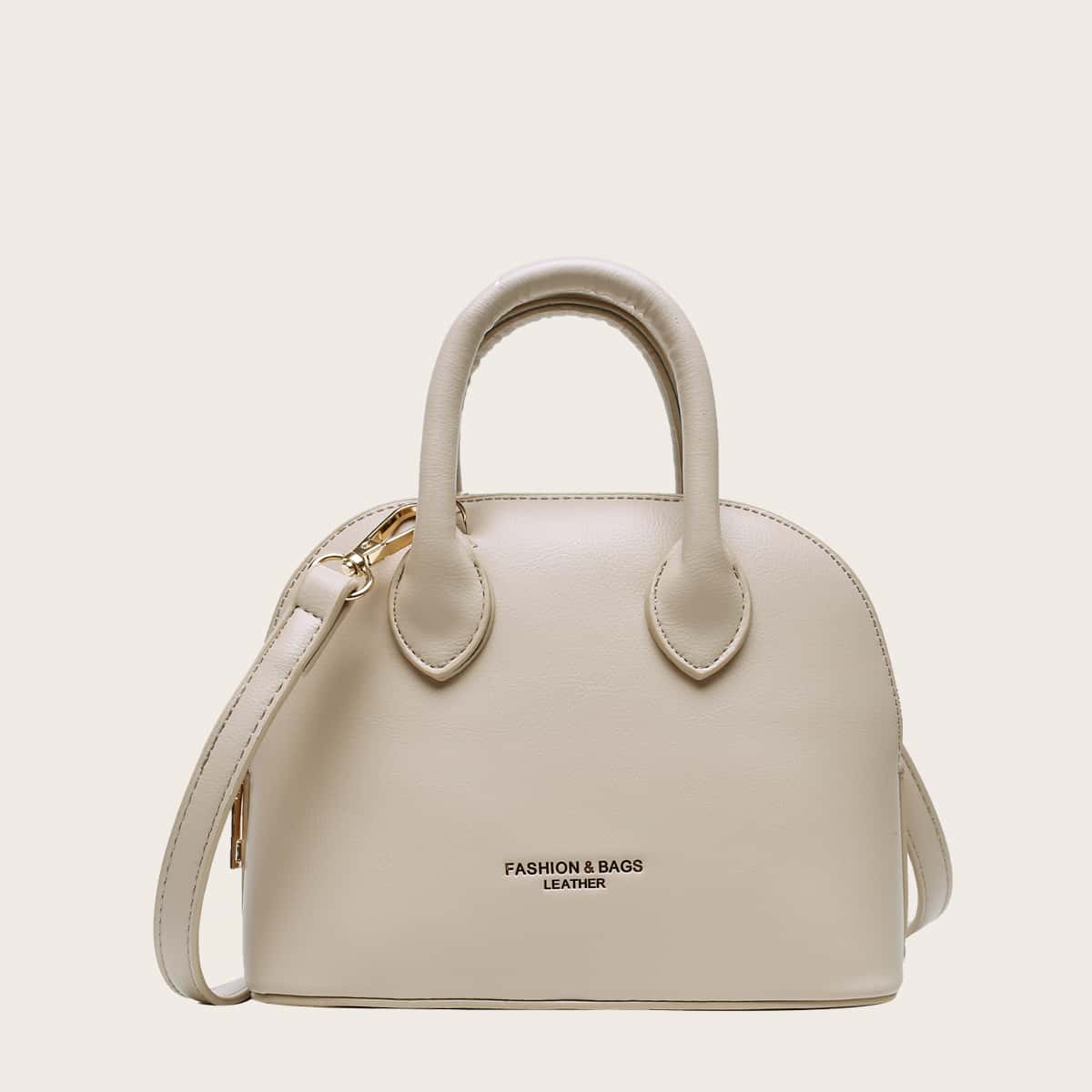 

Double Handle Satchel Bag, Khaki