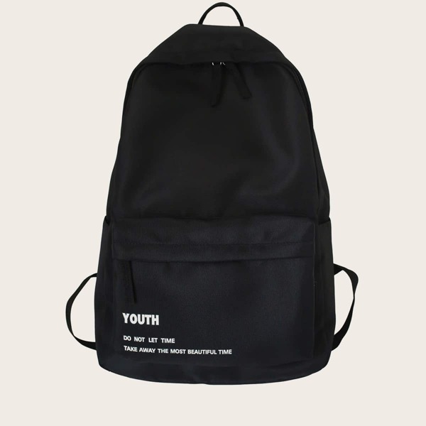 

Letter Graphic Large Capacity Backpack, Black