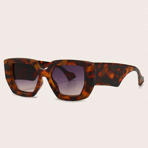 

Tortoiseshell Square Frame Sunglasses, Camel