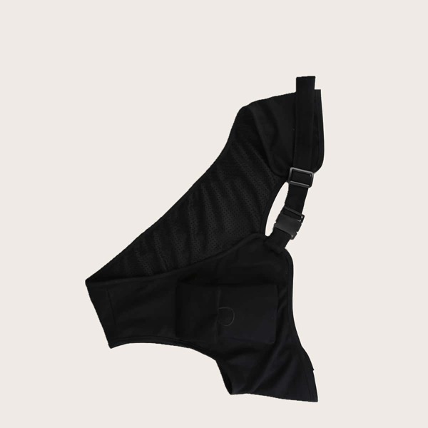

Men Pocket Front Chest Bag, Black