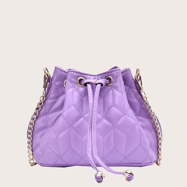 

Quilted Bucket Bag, Purple
