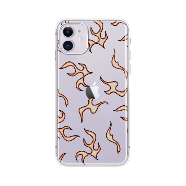 

1pc Fire Pattern iPhone Case, Clear