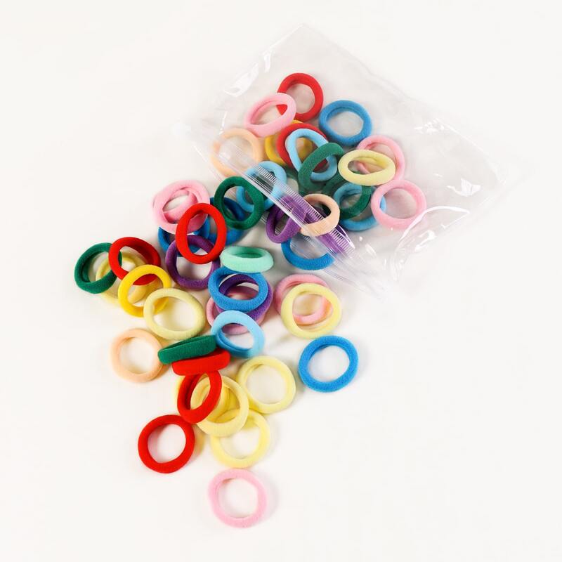 

50pcs Plain Hair Tie, Multicolor
