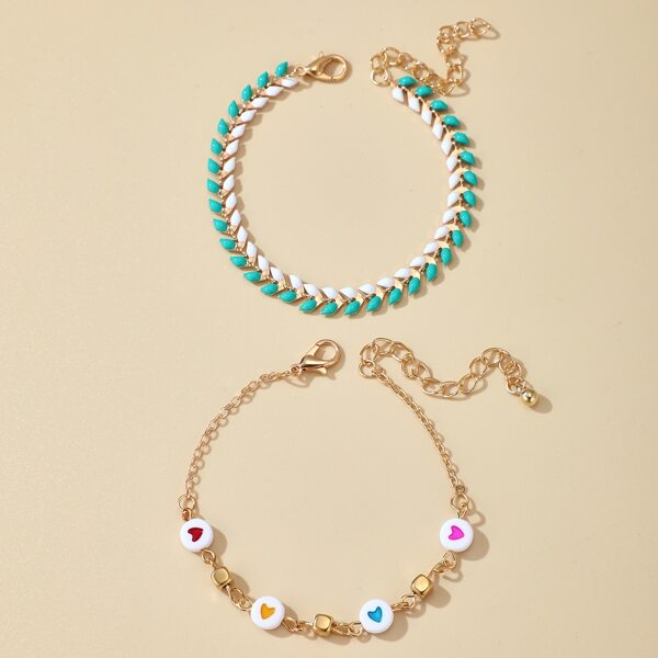 

2pcs Chevron Design Bracelet, Multicolor
