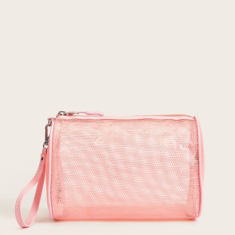 

1pc Portable Makeup Bag, Pink